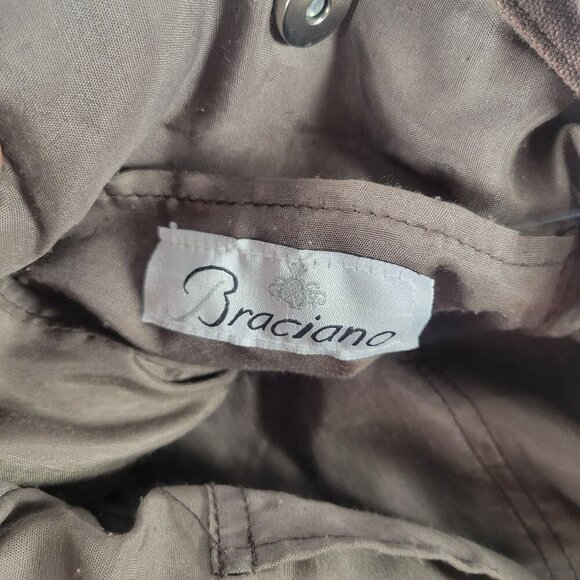 Braciano Brown Neutral Classic Everyday Beach Resort Chevron Woven Shoulder Bag - Picture 2 of 10